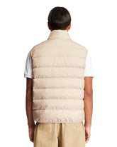 Beige Contrin Padded Vest | PDP | Antonia