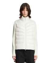 White Padded Wool Zip Cardigan - MONCLER WOMEN | PLP | Antonia