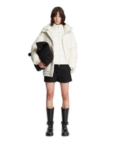 White Padded Wool Zip Cardigan - MONCLER WOMEN | PLP | Antonia