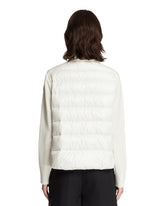 White Padded Wool Zip Cardigan | PDP | Antonia