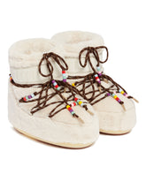 Ivory Icon Low Faux-Fur Beads Boots - Women's shoes | PLP | Antonia