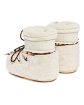 Ivory Icon Low Faux-Fur Beads Boots | PDP | Antonia