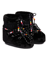 Black Icon Low Faux-Fur Beads Boots - Women's shoes | PLP | Antonia