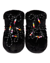 Black Icon Low Faux-Fur Beads Boots | PDP | Antonia