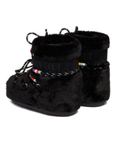 Black Icon Low Faux-Fur Beads Boots | PDP | Antonia