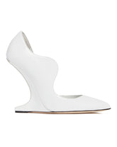 White Leather Blastic Heels | PDP | Antonia