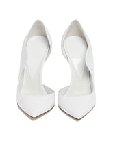 White Leather Blastic Heels | PDP | Antonia