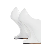 White Leather Blastic Heels | PDP | Antonia