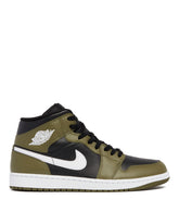 Air Jordan 1 Mid Black and Green Sneakers - Men's shoes | PLP | Antonia