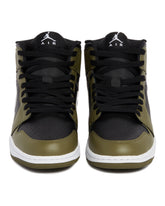 Air Jordan 1 Mid Black and Green Sneakers | PDP | Antonia