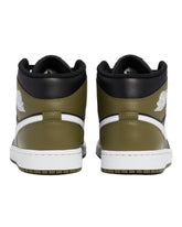 Air Jordan 1 Mid Black and Green Sneakers | PDP | Antonia