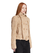 Beige Wool Double-Breasted Jacket | PDP | Antonia