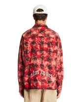 Red Logo Curved Checkered Shirt | PDP | Antonia