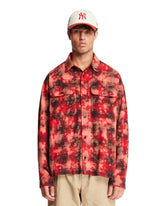 Red Logo Curved Checkered Shirt | PDP | Antonia