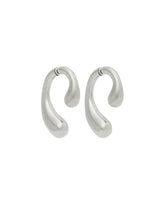 Silver P Earrings | PDP | Antonia