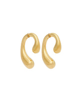 Gold P Earrings | PDP | Antonia