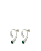 Silver P Malakite Earrings - Women | PLP | Antonia