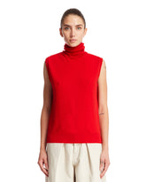 Red Wool And Cashmere Top | PDP | dAgency