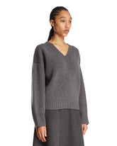 Gray V-Neck Sweater | PDP | Antonia