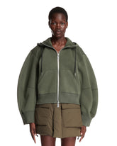 Green Puff Sleeves Hoodie - Women | PLP | Antonia