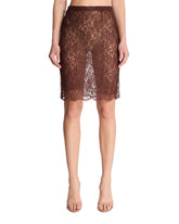 Brown Lace Pencil Skirt - SAINT LAURENT | PLP | Antonia