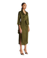 Green Silk Wrap Dress | PDP | Antonia