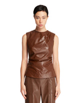 Brown Faux Leather Top - Women's tops | PLP | Antonia