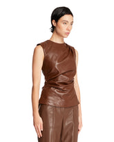 Brown Faux Leather Top | PDP | Antonia