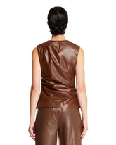 Brown Faux Leather Top | PDP | Antonia