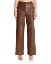 Brown Faux Leather Trousers | PDP | Antonia