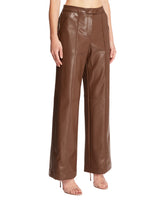 Brown Faux Leather Trousers | PDP | Antonia