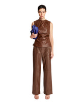 Brown Faux Leather Trousers - Women | PLP | Antonia