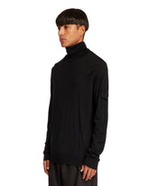 Black Wool Ghost Turtleneck Sweater | PDP | Antonia