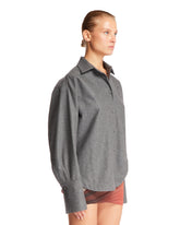 Gray Wool Eliza Shirt | PDP | Antonia