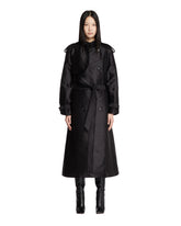 Black Silk Trench With Belt | PDP | Antonia