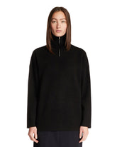 Black Cashmere Zip Sweater | PDP | Antonia