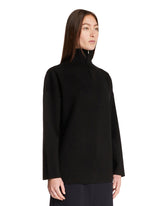 Black Cashmere Zip Sweater | PDP | Antonia