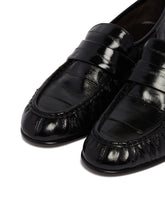 Black Eelskin Leather Loafers | PDP | Antonia