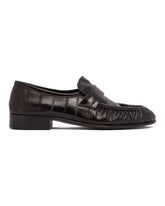 Row Black Soft Eel Skin Loafers | PDP | Antonia