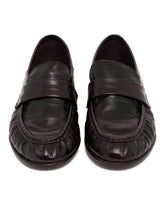 Row Black Soft Eel Skin Loafers | PDP | Antonia