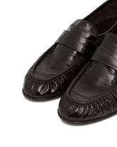 Row Black Soft Eel Skin Loafers | PDP | Antonia