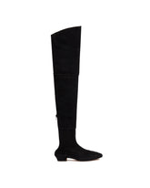 Black Awar Shearling Knee-High Boots - the row women | PLP | Antonia