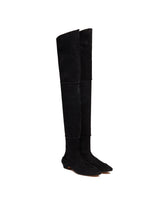 Black Awar Shearling Knee-High Boots | PDP | Antonia