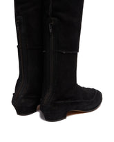 Black Awar Shearling Knee-High Boots | PDP | Antonia