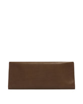 Brown Leather Flat Clutch - the row women | PLP | Antonia