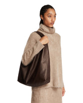 New Bindle Brown Leather Bag - the row women | PLP | Antonia