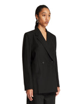 Black Wool Double-Breasted Blazer | PDP | Antonia