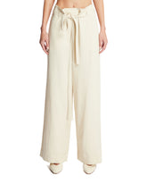 Beige Fluid Tie-waist Pants - Women | PLP | Antonia