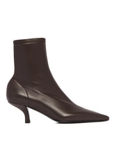 Brown Heeled Sock Ankle Boots - Women | PLP | Antonia