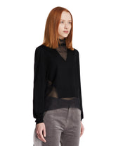 Black Wool and Tulle Top | PDP | Antonia